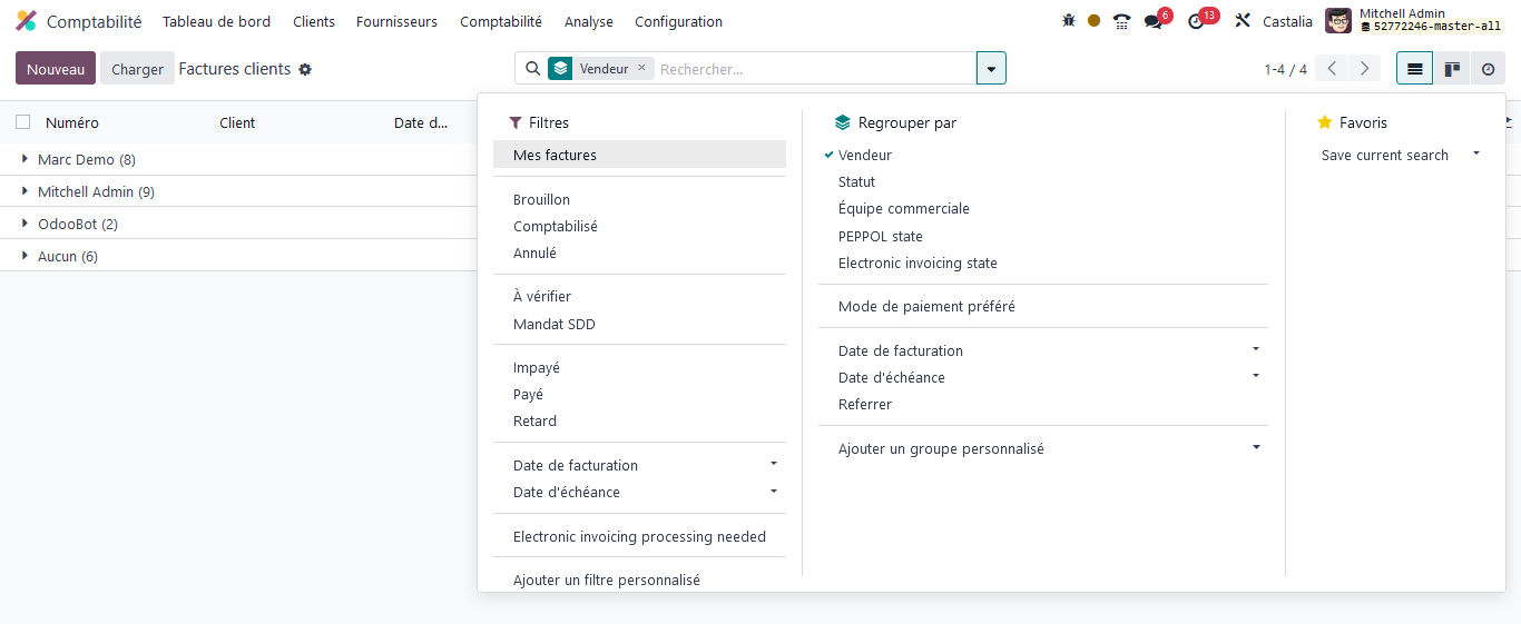 odoo 17, barre de recherche