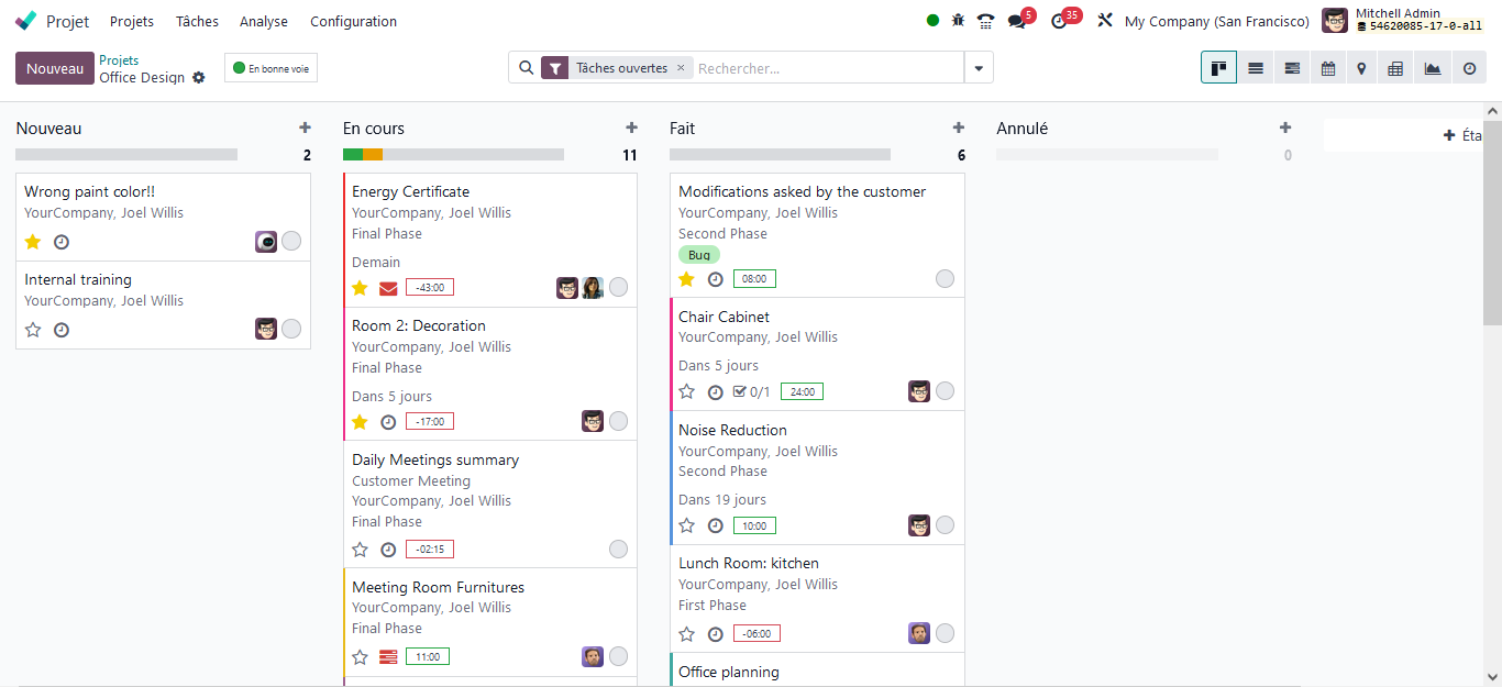 Arkeup eDoo, expert Odoo Paris - France - Nantes - Martinique - La Réunion, intégrateur Odoo, logiciel de gestion de projet, odoo gestion de projet interface utilisateur